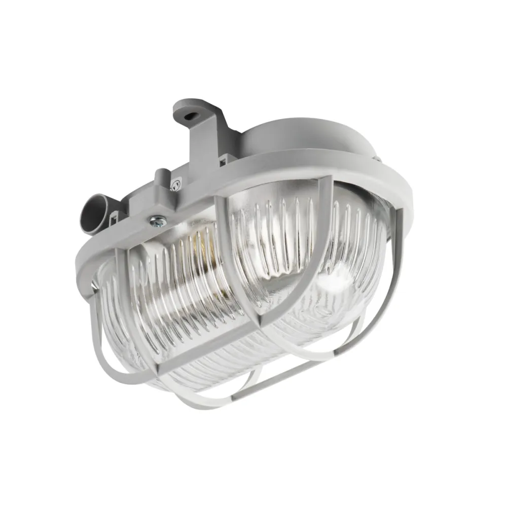 MILO 7040T/P SZARY OPRAWA OŚWIETLENIOWA KANAŁOWA 1X E27 MAX 60W IP43 Z SIATKĄ PLASTIKOWĄ