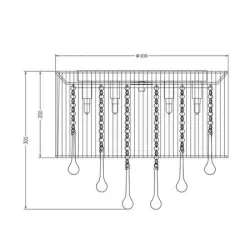 VERONA BIAŁY OPRAWA SUFITOWA NT 8X G9/ 40W IP20 METAL/ SZKŁO/ TKANINA