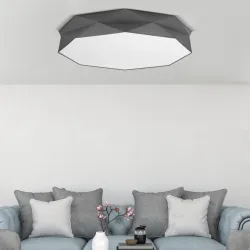 KANTOOR GRAY SZARY/ BIAŁY OPRAWA SUFITOWA PLAFON NT 6X E27/ 15W IP20 METAL/ TKANINA/ TWORZYWO