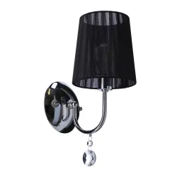 SORENTO CHROM/ CZARNY OPRAWA ŚCIENNA KINKIET NT 1X E14/ 40W IP20 METAL/ TKANINA