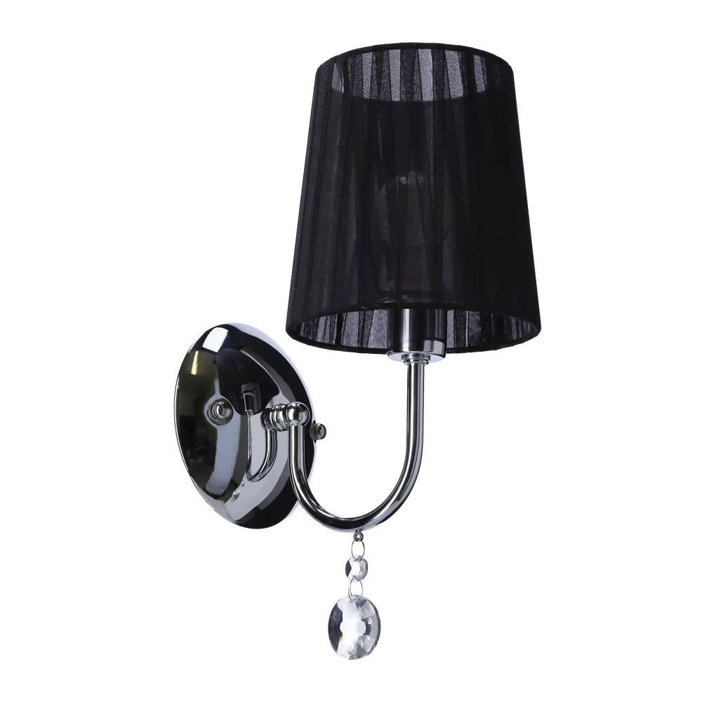 SORENTO CHROM/ CZARNY OPRAWA ŚCIENNA KINKIET NT 1X E14/ 40W IP20 METAL/ TKANINA
