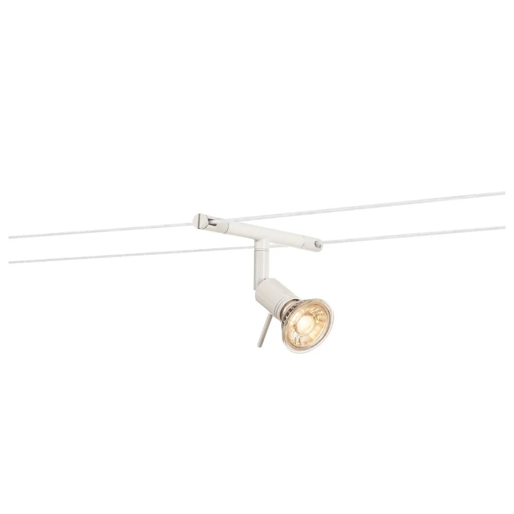 SYROS BIAŁY OPRAWA SYSTEMOWA ROPE  REFLEKTOR 1X GX5.3/ 50W IP20 STAL/ MOSIĄDZ