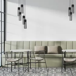 FOBIA CZARNY OPRAWA WISZĄCA 3X GU10/ 25W LED IP20 STAL LAKIEROWANA