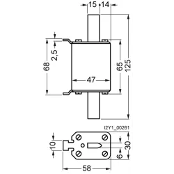 NH-0/AR  63A WKŁADKA TOPIKOWA PRZEMYSŁOWA 1000V AC / 440V DC BM WT-NH