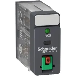 Schneider Electric Zelio Relay Przekaźnik interfejsowy z przyciskiem test LED 2C/O 5A, 24V AC, RXG22B7