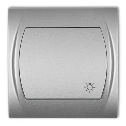 LOGO SREBRNY METALIK ŁĄCZNIK "ŚWIATŁO" 1X 1Z ZACISKI ŚRUBOWE 10AX 250V