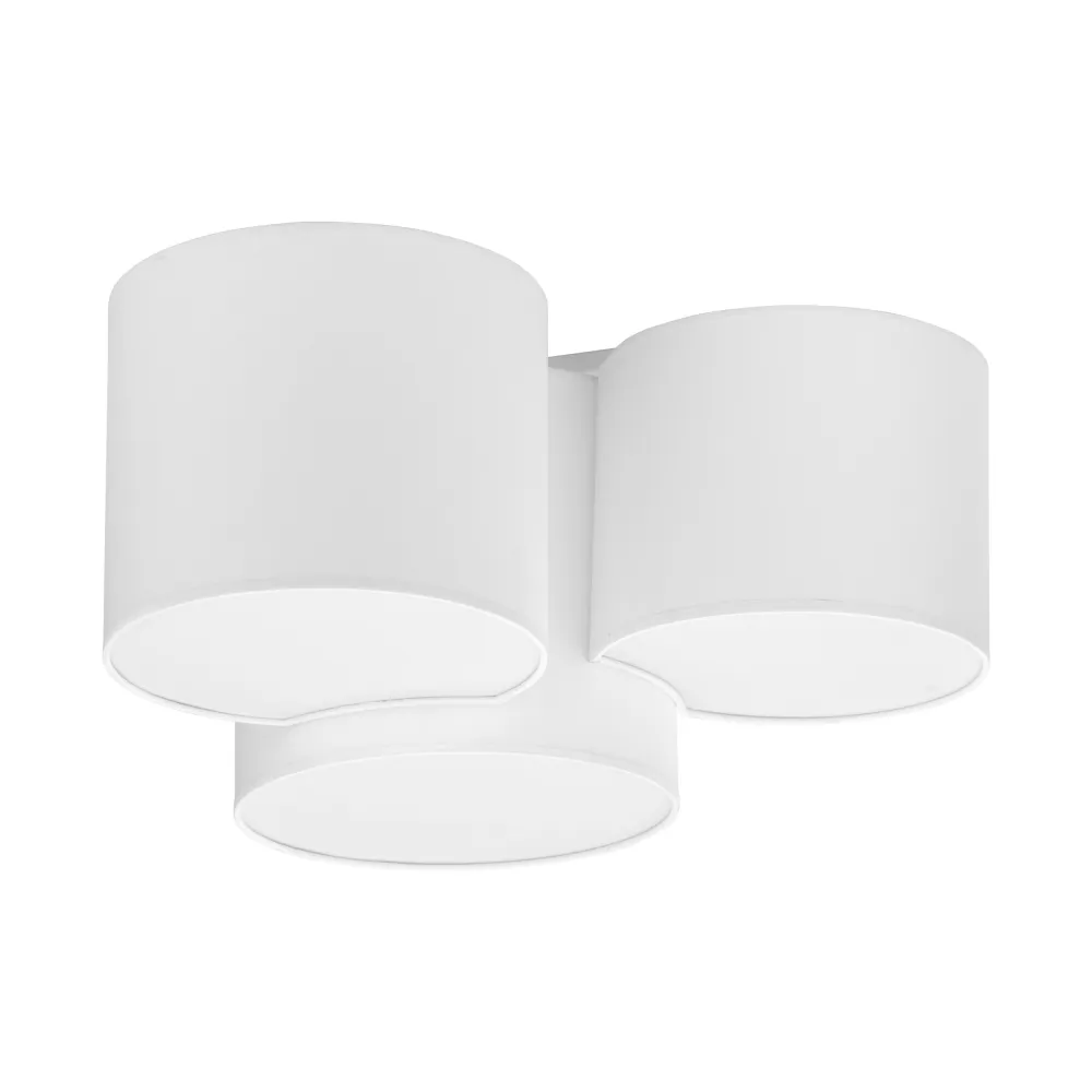 MONA WHITE BIAŁY OPRAWA SUFITOWA PLAFON NT 3X E27/ 15W IP20 METAL/ TKANINA/ TWORZYWO