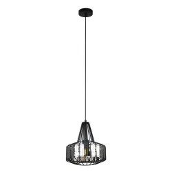 VANGLO CZARNY OPRAWA WISZĄCA 1X E27/ 60W IP20 STAL