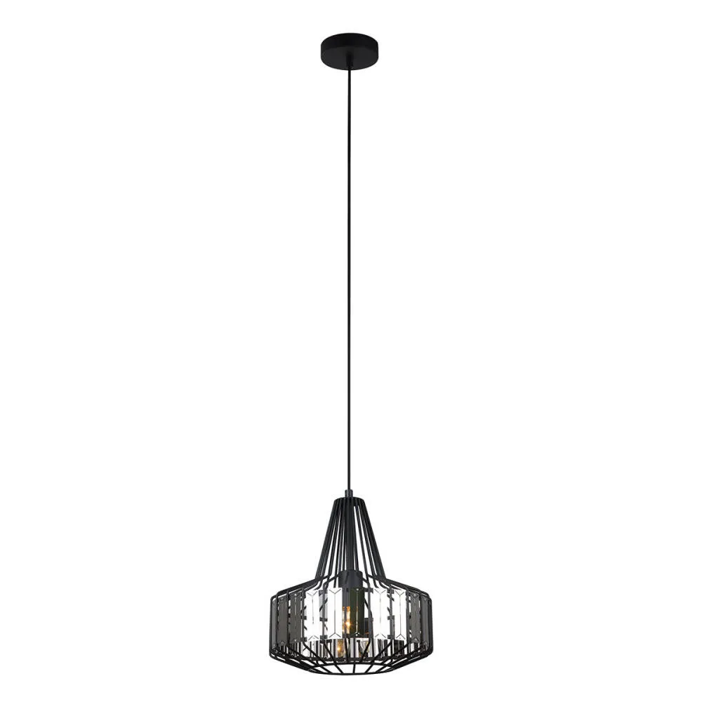 VANGLO CZARNY OPRAWA WISZĄCA 1X E27/ 60W IP20 STAL
