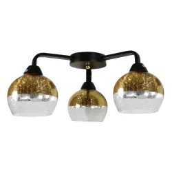 CROMINA CZARNY/ ZŁOTY OPRAWA SUFITOWA 3X E27/ 60W IP20 METAL/ SZKŁO