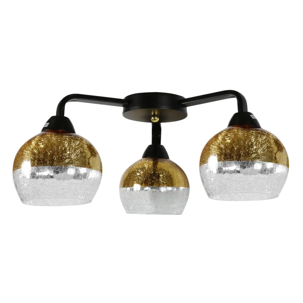 CROMINA CZARNY/ ZŁOTY OPRAWA SUFITOWA 3X E27/ 60W IP20 METAL/ SZKŁO