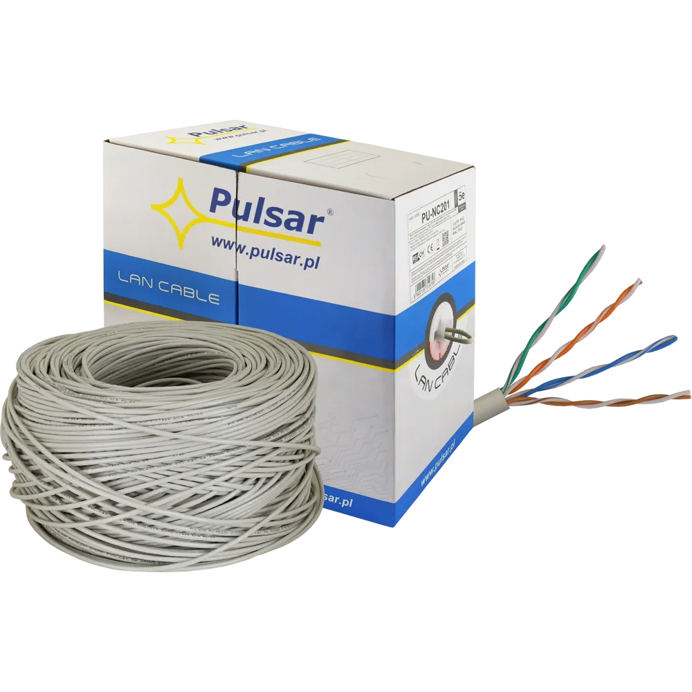 SKRĘTKA KOMPUTEROWA, U/UTP, CAT 5E, 24AWG, CU, ECA, 305M (WEWNĘTRZNA)