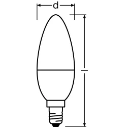 LED VALUE CLASSIC B ŻARÓWKA LED ŚWIECZKA 5W/40W E14 230V MATOWA 840 NW 4000K 470LM 115ST B38