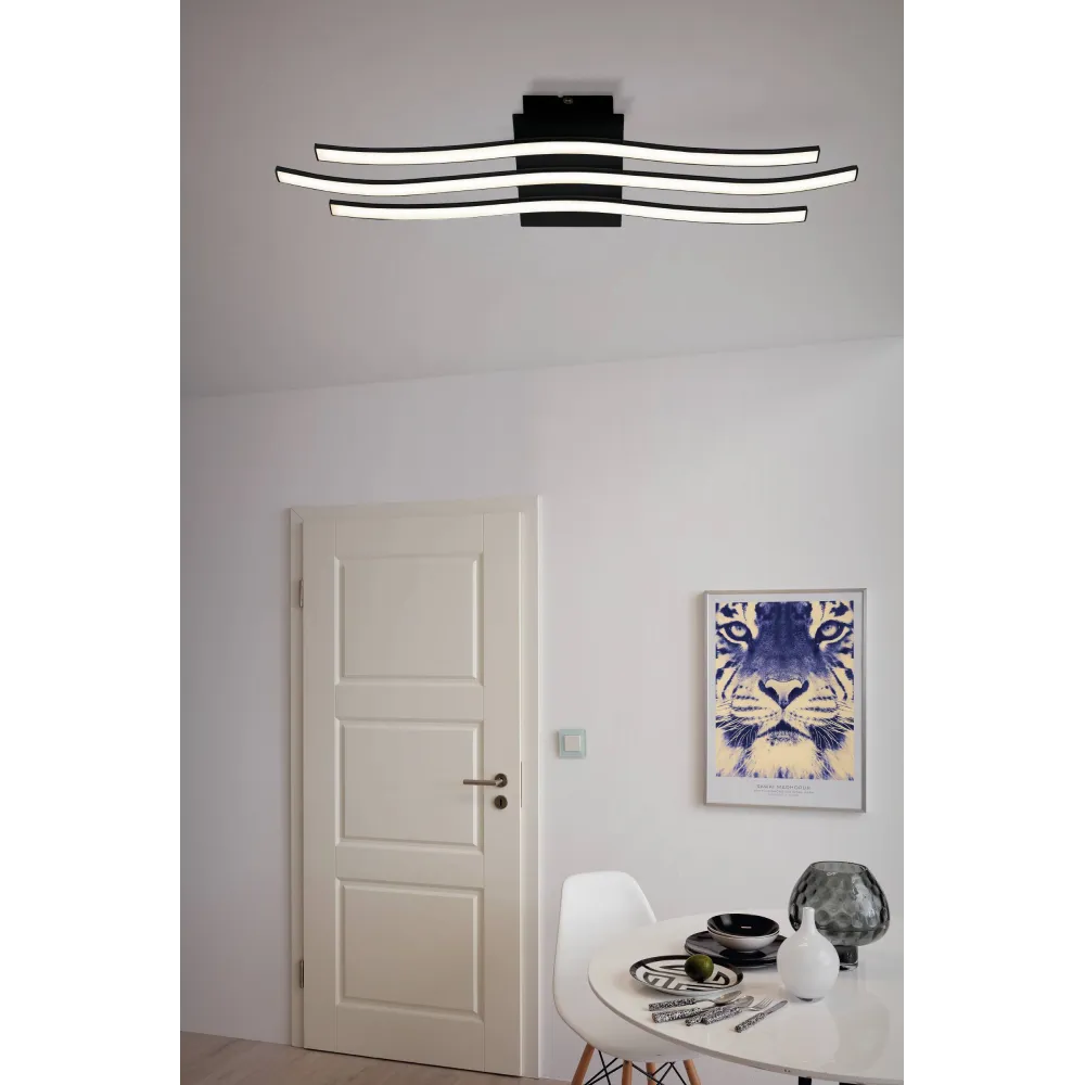 RONCADE 1 CZARNY/ BIAŁY OPRAWA SUFITOWA NT LED 21W WW 3000K 2800LM IP20 STAL/ ALUMINIUM/ TWORZYWO