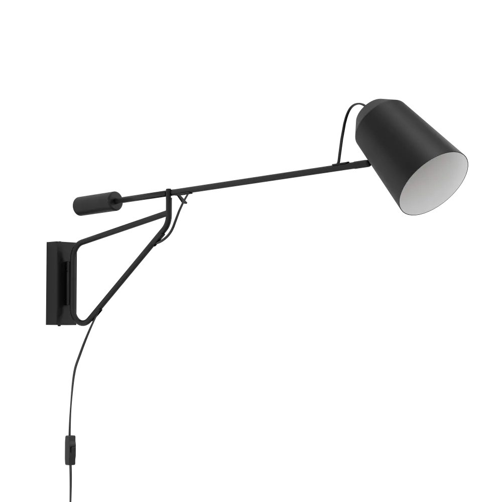 LORETO 1 CZARNY/ BIAŁY OPRAWA ŚCIENNA KINKIET 1X E27/ 28W IP20 STAL