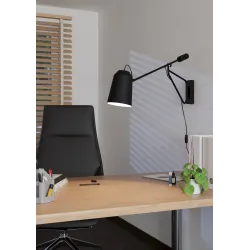 LORETO 1 CZARNY/ BIAŁY OPRAWA ŚCIENNA KINKIET 1X E27/ 28W IP20 STAL