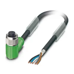 SAC-5P- 5,0-PUR/M12FR SH KABEL CZUJNIKA/URZĄDZENIA WYKONAWCZEGO, 5-BIEG., PUR BEZHALOGENOWY, CZARNO-