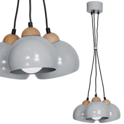 DAMA SZARY OPRAWA WISZĄCA 3X E27/ 60W IP20 METAL/ DREWNO