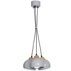 DAMA SZARY OPRAWA WISZĄCA 3X E27/ 60W IP20 METAL/ DREWNO