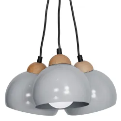 DAMA SZARY OPRAWA WISZĄCA 3X E27/ 60W IP20 METAL/ DREWNO