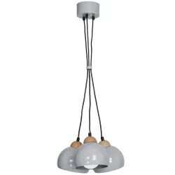 DAMA SZARY OPRAWA WISZĄCA 3X E27/ 60W IP20 METAL/ DREWNO