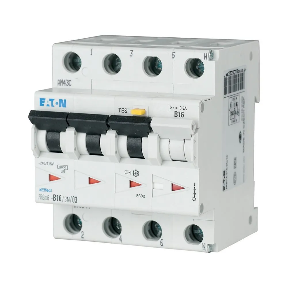 FRBM6-C10/3N/003-A C 10A/ 30MA/A WYŁĄCZNIK RÓŻNICONADPRĄDOWY C 10A 3P+N 4M 30MA A 6KA