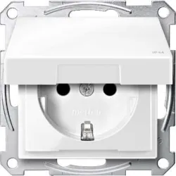 Schneider Electric Gniazdo wtykowe SCHUKO z klapką, IP44, z przesłoną, zaciski śrub., B.P, P, Sys M, MTN2414-0319