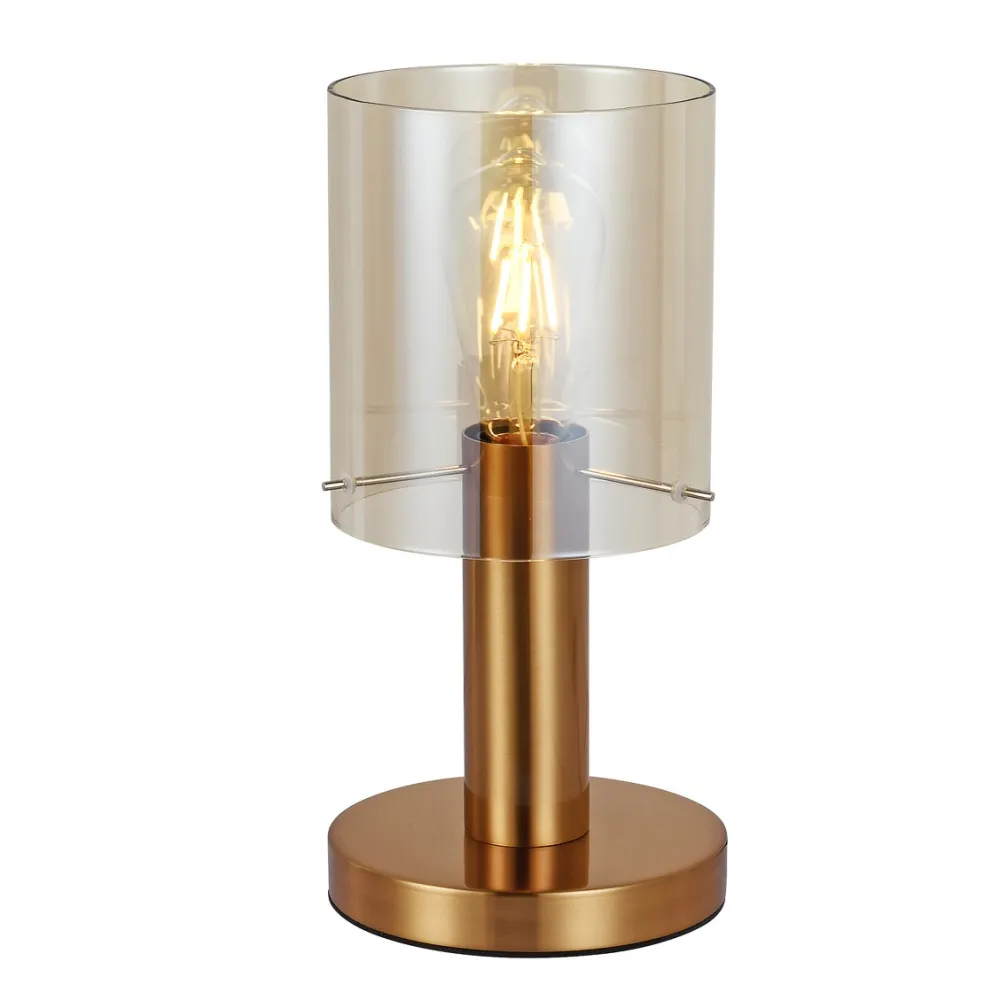 SARDO MOSIĄDZ/ BURSZTYNOWY OPRAWA BIURKOWA 1X E27/ 40W IP20 STAL/ SZKŁO