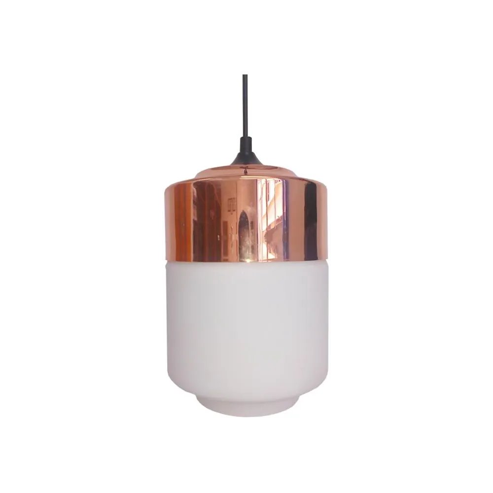 MASALA MIEDZIANY/ BIAŁY OPRAWA WISZĄCA 1X E27/ 60W IP20 METAL/ SZKŁO