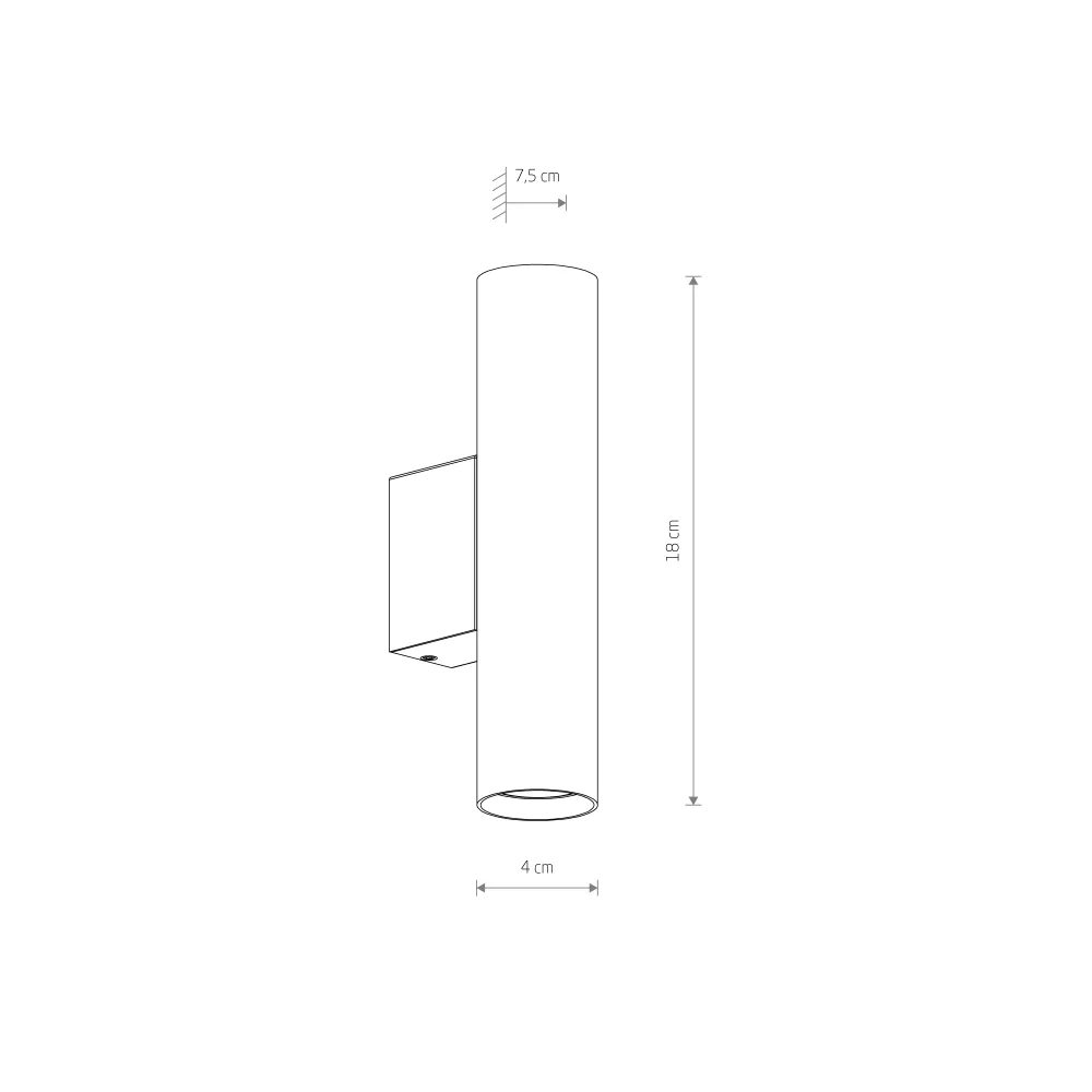 FOURTY WALL M CZARNY OPRAWA ŚCIENNA KINKIET NT 2X GU10 R35/ 10W IP20 STAL LAKIEROWANA
