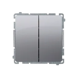 SIMON BASIC MODUŁ INOX PRZYCISK 2X 2Z ZACISKI SPRĘŻYNOWE 10AX 250V