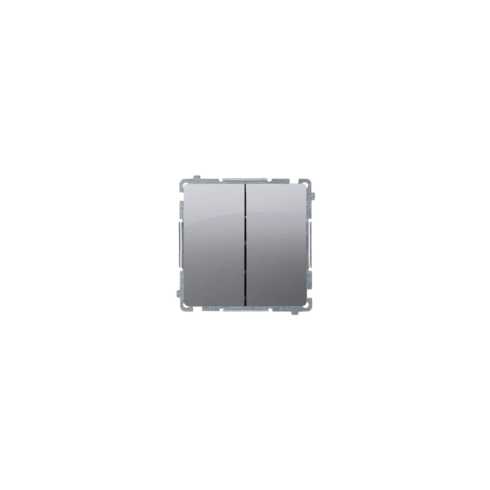SIMON BASIC MODUŁ INOX PRZYCISK 2X 2Z ZACISKI SPRĘŻYNOWE 10AX 250V