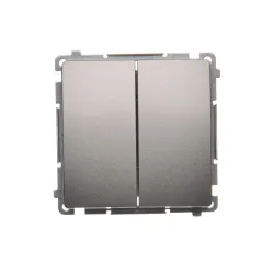 SIMON BASIC MODUŁ INOX PRZYCISK 2X 2Z ZACISKI SPRĘŻYNOWE 10AX 250V