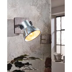 BARNSTAPLE BRĄZOWY PATYNOWANY/ CZARNY/ ZUŻYTY CYNK. OPRAWA ŚCIENNA KINKIET SPOT NT E27 40W IP20 DREW