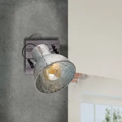 BARNSTAPLE BRĄZOWY PATYNOWANY/ CZARNY/ ZUŻYTY CYNK. OPRAWA ŚCIENNA KINKIET SPOT NT E27 40W IP20 DREW