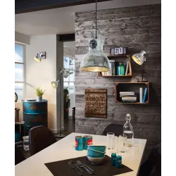 BARNSTAPLE BRĄZOWY PATYNOWANY/ CZARNY/ ZUŻYTY CYNK. OPRAWA ŚCIENNA KINKIET SPOT NT E27 40W IP20 DREW