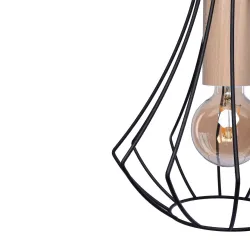 WILL CZARNY OPRAWA SUFITOWA 1X E27/ 60W IP20 METAL/ DREWNO