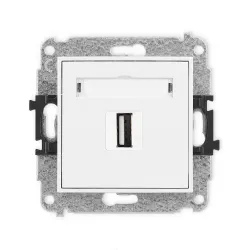 MINI MODUŁ BIAŁY GNIAZDO 1X USB AA 2.0 Z POLEM OPISOWYM