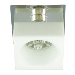 SK-66 CHROM/ BIAŁY OPRAWA SUFITOWA PT 1X G9/ 40W IP20 METAL/ SZKŁO