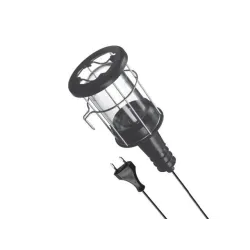GUMMI CZARNY OPRAWA WARSZTATOWA RĘCZNA 1X E27/ 100W IP20 STAL/ SZKŁO