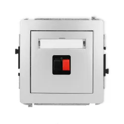 DECO MODUŁ SREBRNY METALIK GNIAZDO GŁOŚNIKOWE HI-FI 1X ZACISKI 2.5MM2 Z POLEM OPISOWYM