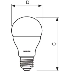 COREPRO LED ŻARÓWKA LED BULB 10.5/75W E27 230V MATOWA 865 CW 6500K 1055LM 200ST A60