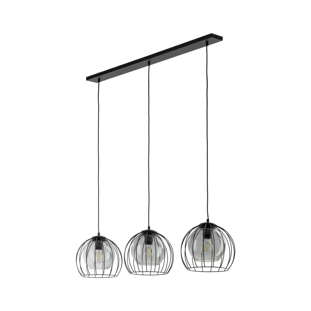UNIVERSO BLACK CZARNY/ GRAFITOWY OPRAWA WISZĄCA 1X E27/ 15W IP20 METAL/ SZKŁO