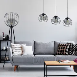 UNIVERSO BLACK CZARNY/ GRAFITOWY OPRAWA WISZĄCA 1X E27/ 15W IP20 METAL/ SZKŁO