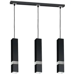 VIDAR CZARNY/ CHROM OPRAWA WISZĄCA 3X GU10/ 10W IP20 METAL
