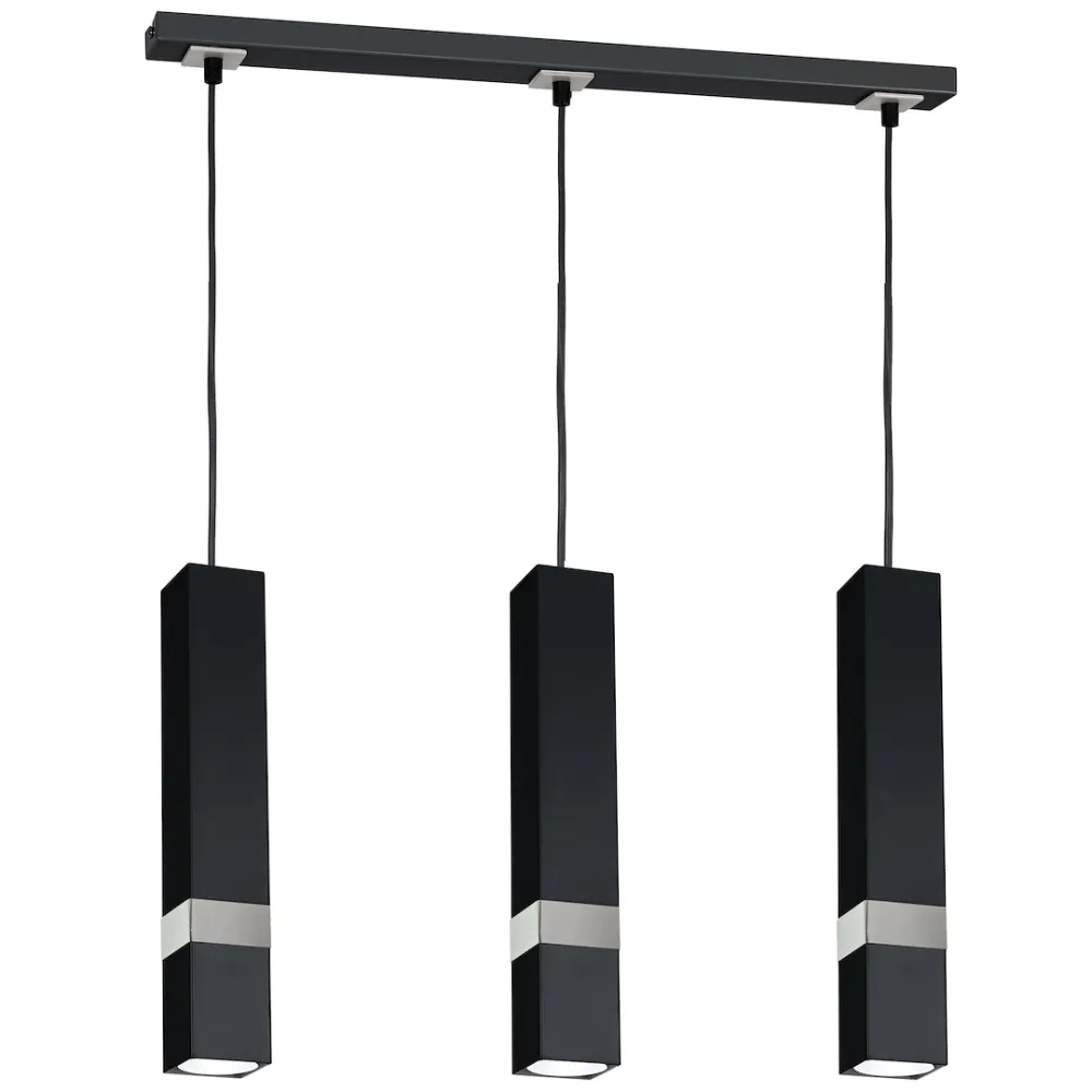 VIDAR CZARNY/ CHROM OPRAWA WISZĄCA 3X GU10/ 10W IP20 METAL