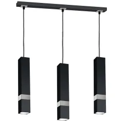 VIDAR CZARNY/ CHROM OPRAWA WISZĄCA 3X GU10/ 10W IP20 METAL