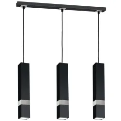 VIDAR CZARNY/ CHROM OPRAWA WISZĄCA 3X GU10/ 10W IP20 METAL