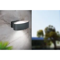 CHINOA ANTRACYT/ TRANSPARENTNY OPRAWA ŚCIENNA KINKIET LED 10W WW 3000K 1300LM IP54 ALU/ STAL TWORZY