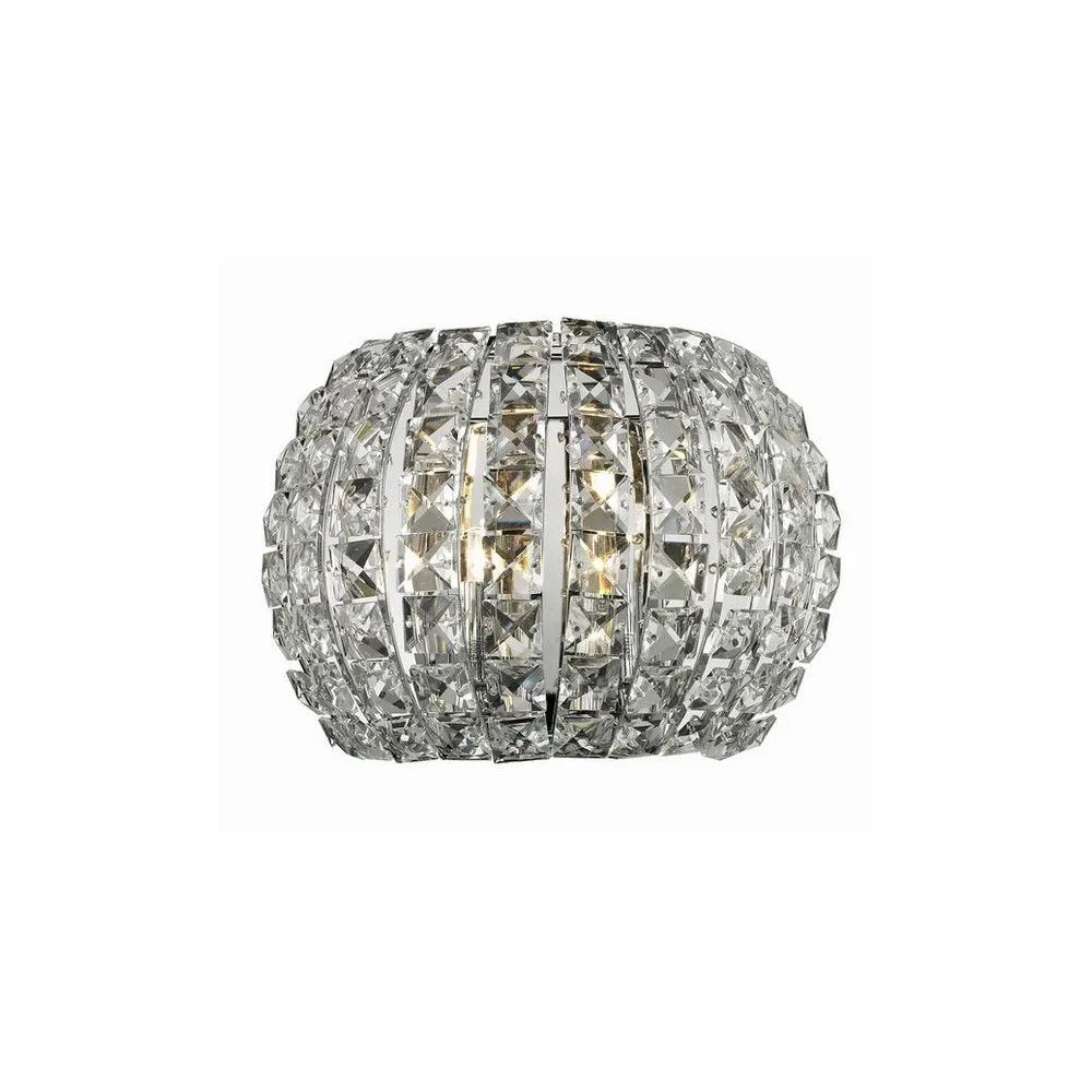 SOPHIA PRZEZROCZYSTY/ CHROM OPRAWA ŚCIENNA KINKIET 2X G9/ 40W IP20 KRYSZTAŁ K9/ ALUMINIUM/ PVC